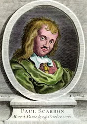 Paul Scarron (1610-1660) francia író portréja. 17. századi metszet. Magángyűjtemény.