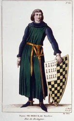 Pierre de Dreux, dit Mauclerc, herceg portréja 1213-ban. 1830-as metszet.