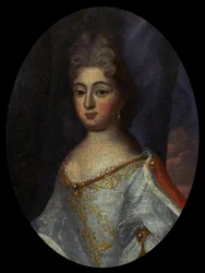 Theresa Kunegunda Sobieska (1676-1730) portréja (Therese Cunégonde Sobieska) - Anonymous - XVII. század vége. - Olaj, vászon - 47x38 - Wilanow Palota Múzeum