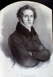 Vincenzo Bellini olasz zeneszerző portréja (metszet. XIX. század)