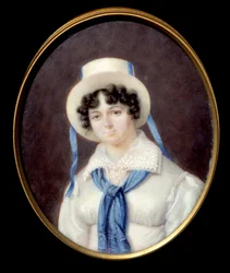 Az angol kaland portréja, Sophie Dawes, Feucheres bárónője (1790-1840), vadászjelmezben Névtelen pasztellfestmény 19. századi Chantilly, Musee Conde