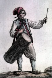 Antoine Trial (1736 - 1795) francia tenor portréja, Pêre la Joie szerepében André Modeste Grétry (1741 - 1813) „Aratógépek” című filmjében, Párizs, 1787