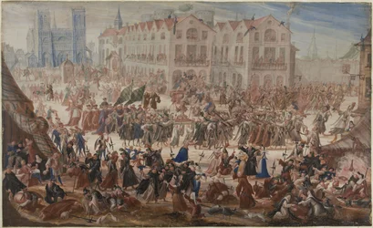 Körmenet Jacques Clément tiszteletére a Notre-Dame előtt