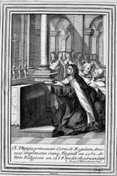 Jézus Szent Teréze vagy Avilai Szent Teréz (1515-1582) imádkozik.