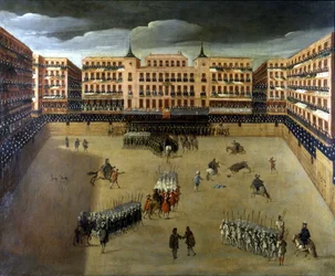 Corrida jelenete Madridban, olaj, vászon