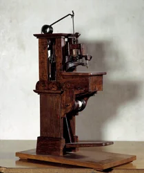 Barthélemy Thimonnier (1793-1857) varrógépe. 19. század. Párizs, CNAM