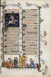 A dán elöljáró és államférfi, Absalon vagy Axel (1128-1201), aki megtörölte Dániát a kalózoktól, egy fára függesztve meghal. Az alábbiakban az őrület allegóriájaként Dániel próféta elmagyarázza álmát Nabukodonozor királynak. A jobb oldalon a szentség jelen