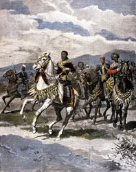 Etiópia királya, Menelik II (1844-1913). Beteg. az olasz sajtó.