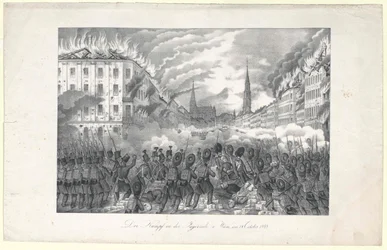 A harc a Jaegerzeile-ben Bécsig