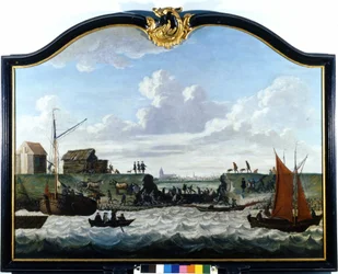 Zierikzee gátja. 18. századi névtelen festmény. Zierikzee Wastenday Siloten, Duiveland