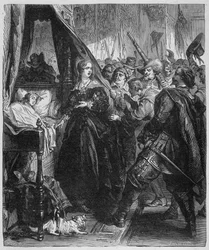 Az emberek (a Fronde) elmentek a királyi palotába, és kérték, hogy láthassák a fiatal Alite királyt (XIV. Lajos és osztrák Anna)