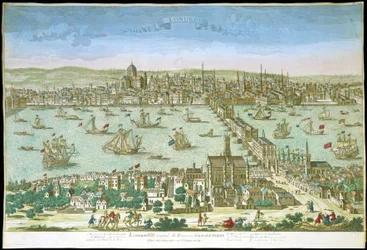 London látképe a 18. század elején.