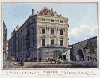 A bécsi Nemzeti Udvari Színház látképe a 19. században.
