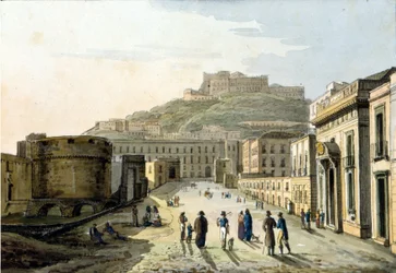 Kilátás a Strada del Molo-ra és a Castel Sant