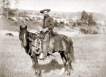 Egy cowboy lóháton - fotó