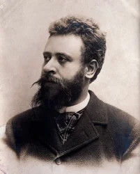 Alberto Franchetti (1860-1942) olasz zeneszerző portréja Fénykép. 19. század. Bologna, Polgári Zenei Múzeum