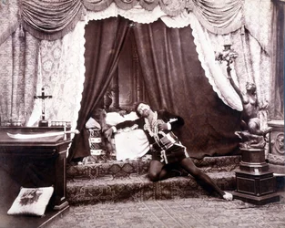 Francesco Tamagno (1850-1905) olasz tenor portréja Giuseppe Verdi Otellójának utolsó felvonásában