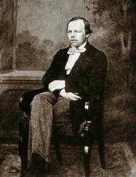Fjodor Dosztojevszkij (Dosztojevszkij vagy Dosztojevszkij) orosz író (1821-1881) portréja. századi fénykép.