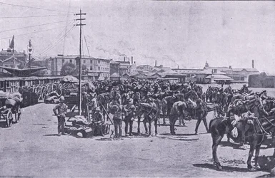 Erősítések partraszállás Capetownban, a Harmsworth Bros Limited által kiadott After Pretoria: The Guerilla War című filmből