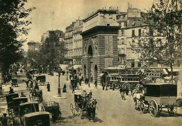 Kilátás a Porte Saint Denisre, Párizsban. Fényképészet, 19. század vége, Párizs. Coll. Selva.