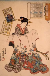 Nő pazar ruhákkal, Utagawa Kunisada