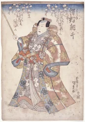 Sawamura Tossh? Yoshitsune szerepében (színes fatömbnyomat)