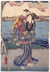 Cseresznyevirágzás Mukjima-ban (Mukjima Hanami No Zu)