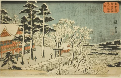 Tiszta idő havazás után a Kanda Myojin szentély környékén (Kanda Myojin keidai yukibare no zu), a „Híres helyek a keleti fővárosban (Toto meisho)” sorozatból