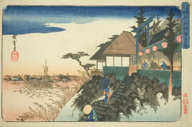 Keleti felemelkedés a Kanda Myojin szentélyhez (Kanda Myojin higashizaka), a "Híres helyek a keleti fővárosban (Toto meisho)" sorozatból