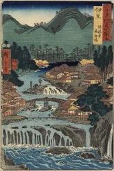Hot Springs at Shuzenji, Izu tartomány, 1853. augusztus