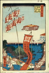 Kanasugi híd és Shibaura. Edo száz híres képe, c. 1858