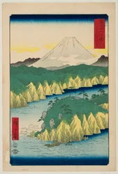 Tó Hakone mellett, a „Harminchat látkép a Fudzsi-hegyről” sorozatból
