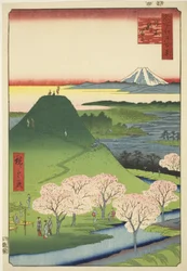 Szia Fuji, Meguro (Meguro, Shin-Fuji), a te sorozat gerincének részéből, Edo nézetei (Edo száz híres képe)