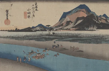 10. „Odawara: Sakawa folyó” az 53 állomás a Tokaidón sorozatból, kb. 1833