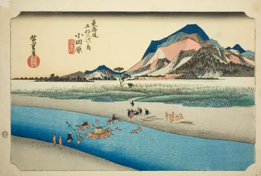 Odawara: A Sakawa folyó (Odawara, Sakawagawa), a "Tokaido út ötvenhárom állomása (Tokaido gojusan tsugi no uchi)" sorozatból, más néven Hoeido Tokaido