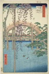 P Kameido Tenjin Shline gyanta (Kameido Tenjin körzet), a „Ridge dre d fa net Views of Edo (Edo száz híres látnivalója)” sorozatból