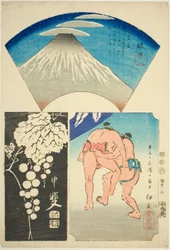 Suruga, Kai és Izu, nem. 5 a "Kivágott képek a tartományokból (Kunizukushi harimaze zue)" sorozatból