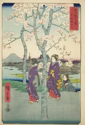 A Sumida rakpart a keleti fővárosban (Toto Sumida-zutsumi), a "Harminchat kilátás a Fuji-hegyre (Fuji sanjurokkei)" sorozatból