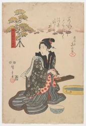 Gazdagságot és jólétet hozó fák: Asaoki, Edo-korszak, 1847 (színes fatömbnyomat)