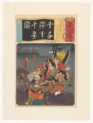 Benkei Tosabô lovára ugrál Gleanings of seven iroha (eredeti sorozatcím a tárgyon)