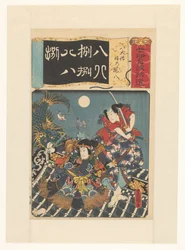 Hakkenden hősök harcolnak a tetőn A nyolc kutya, Shino, Genpachi (eredeti cím a tárgyon) Gleanings of seven iroha (eredeti sorozatcím a tárgyon)