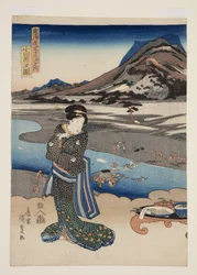 Odawara kilátása (Odawara no zu) (színes fatömbnyomat)