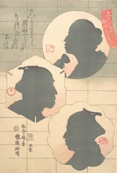 Kabuki színész sziluettje, 19. század.