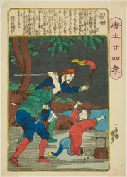 Cai Shun (Sai Jun), a "A gyermeki jámborság huszonnégy példaképe Kínában (Morokoshi nijushiko)" sorozatból