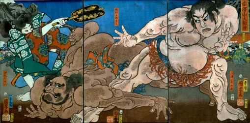 Nagy szumótorna az Akazawa-hegyen (Akazawayama Ōzumō)