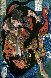 Iwanuma Kichirokurō Nobusato sorozat: Hazánk vízi határának nyolcszáz hőse egyike (Honchō Suikoden gōketsu happyakunin no hitori), 1836 körül