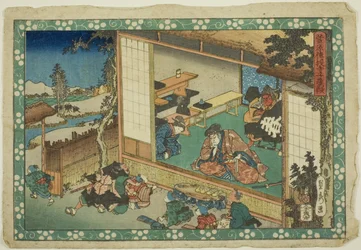 A falusi iskola jelenete (Terakoya), a "Sugawara titkai (Sugawara denju)" sorozatból.