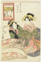 "Színészparódiák tükre, Sawamura Gennosuke mint Fujiya Nizaemon", 1807. január