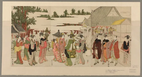 Újévi zarándoklat a Horinouchi Myohoji templomba (Horinouchi Myohoji eho mairi no zu)