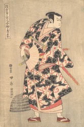 III. Ichikawa Yaozo színész Fuwa Banzaemon szerepében az Ukiyozuka hiyoku... című darabból, 1774.